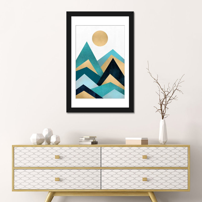 «Waves Canvas», impression sur toile tendue, H 24 po x l 16 po x P 1 po, Papier avec cadre noir, Blanc
