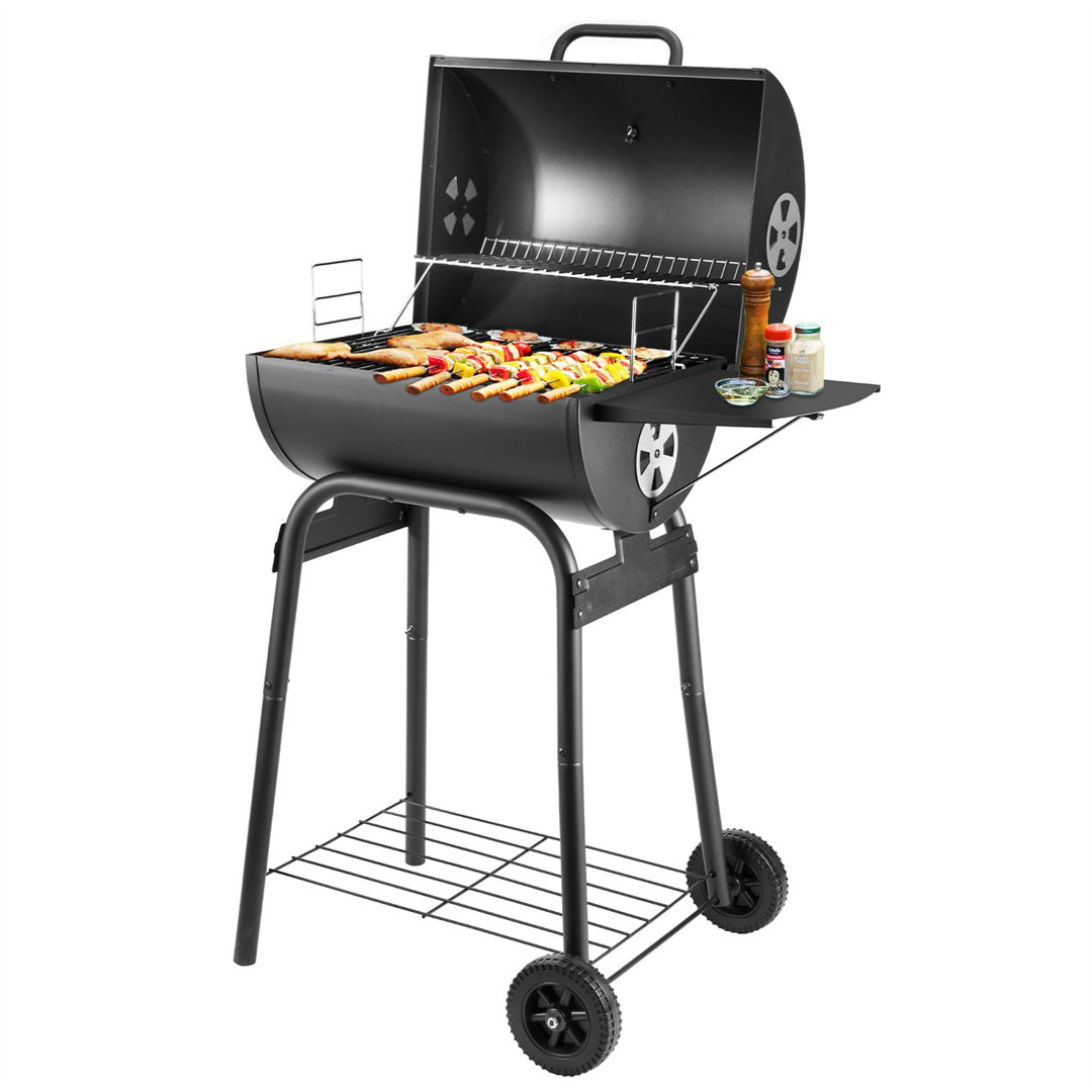Ebern Designs 84cm W Barrel Charcoal Grill