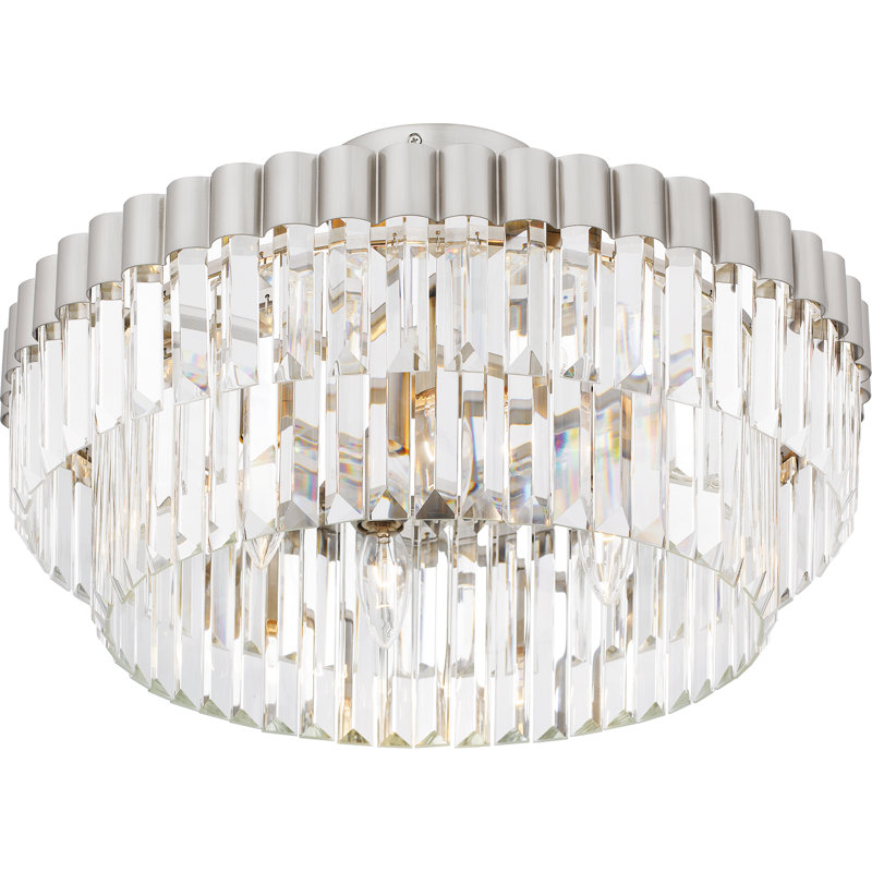 Plafonnier semi-encastré 4 lumières Starlight, Nickel brossé