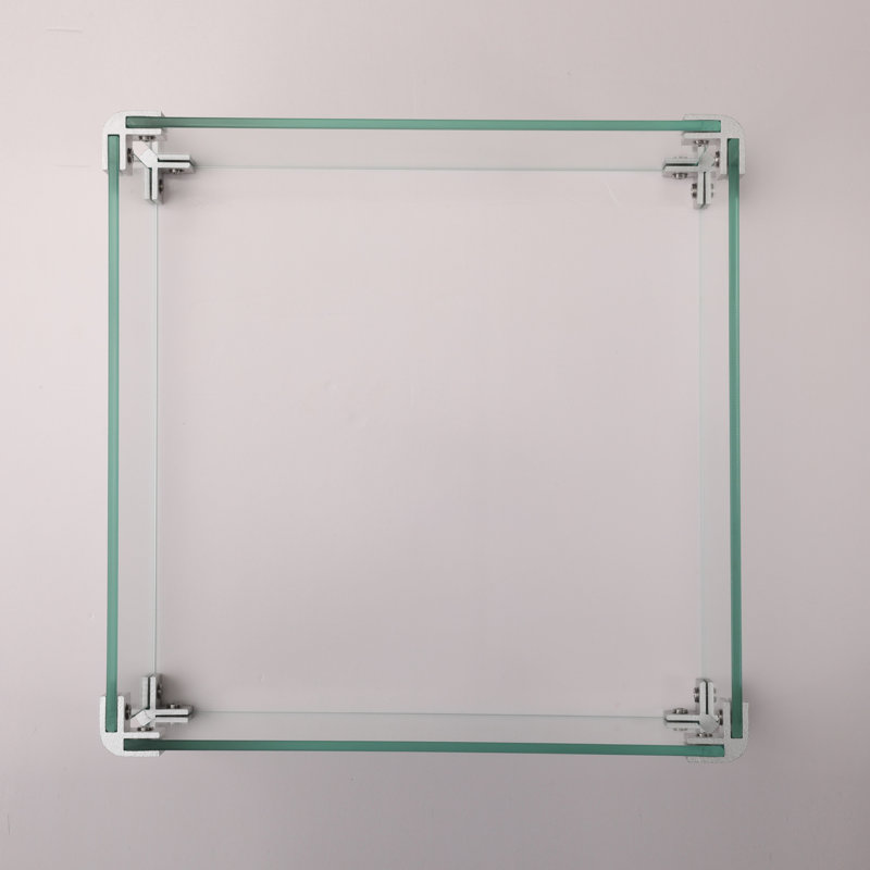 Transparent Square Fire Table Glass Obstacle, 14.4In X 5.5In, 2.5Lb Fireplace Windshield, Transparent, 14.1In 5.5In,