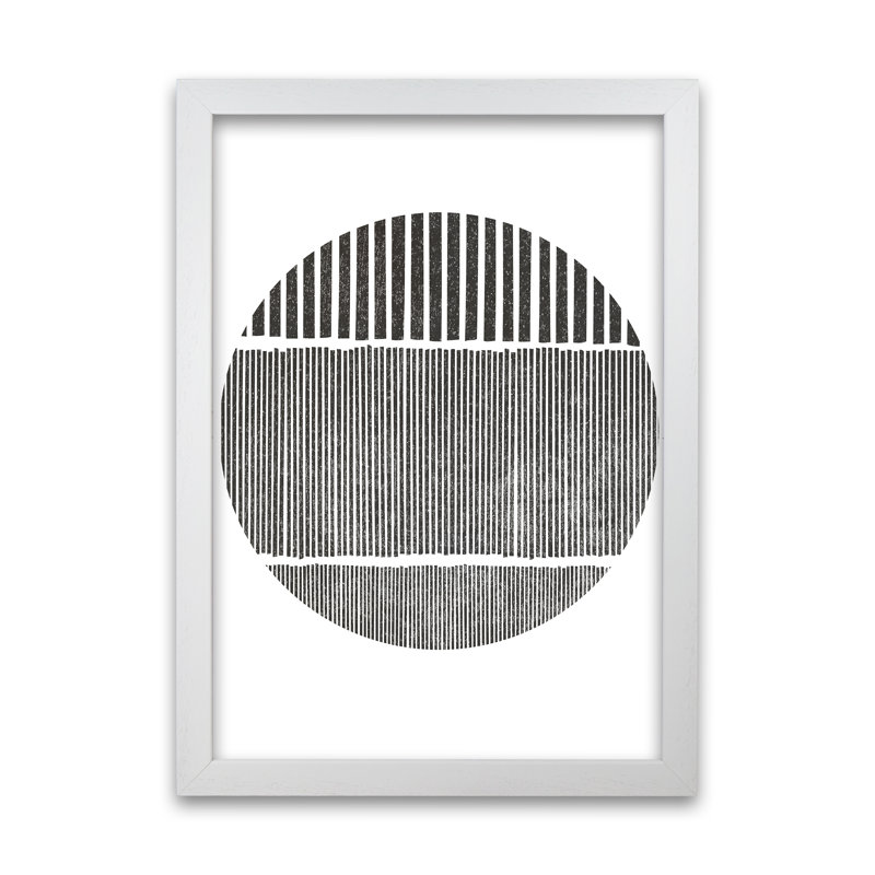 Black And White Lines - Print, White Frame, 84cm H x 59cm W x 3cm D