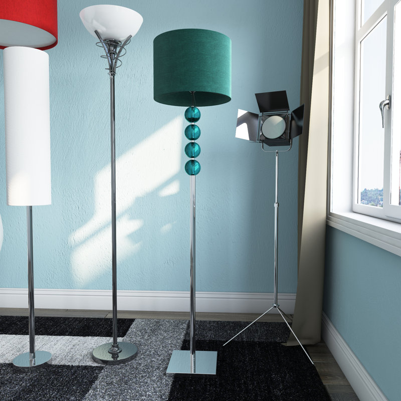 Andres 155cm Traditional Floor Lamp, Teal