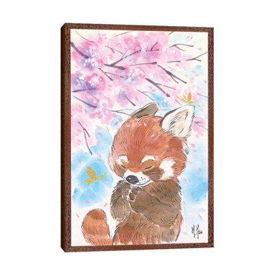 Cherry Blossom Wishes Red Panda by Martin Hsu - Painting on Canvas