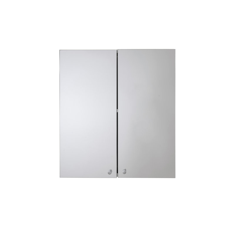 Carra 450mm W 500mm H Surface Frameless Medicine Cabinet Mirror 1 Fixed, Stainless Steel