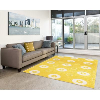 Tapis jaune à tissage plat Morrissette