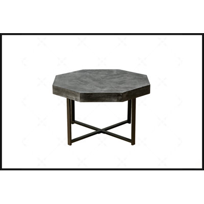 Wood Octagonal Vintage Patchwork Craft Farmhouse 30 Inch Wooden Table Top  Cross Metal Legs Coffee Table For Living Room