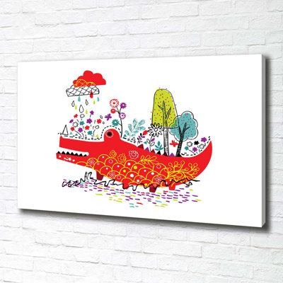 Colorful Crocodile - Wrapped Canvas Print