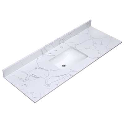 61'' Engineered Stone Single Bathroom Vanity Top with Sink