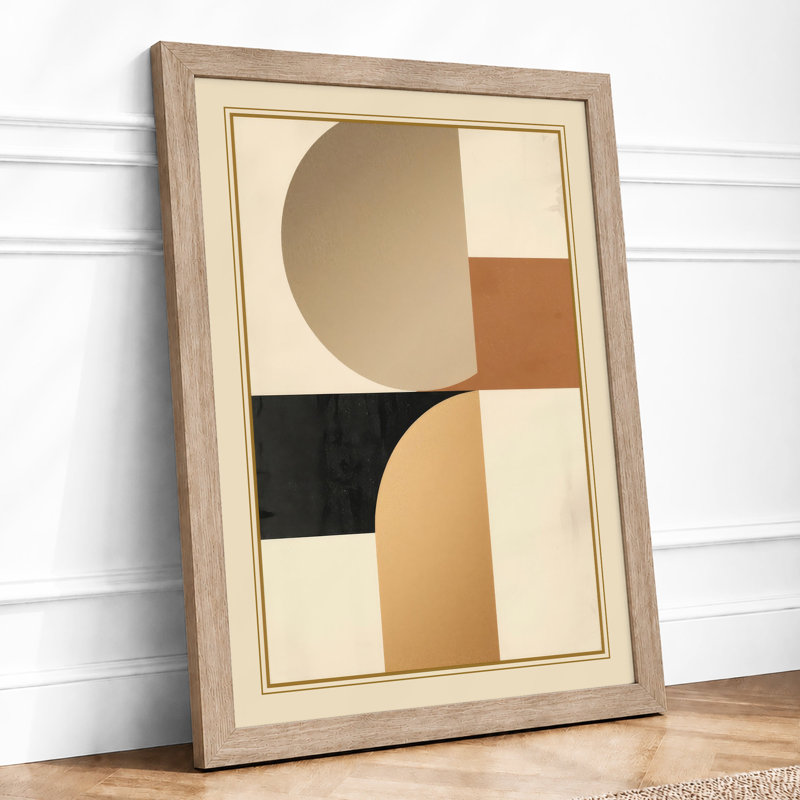 Harmony Geometric - Framed Print, A3 - 42.0 x 29.7 cm, Oak