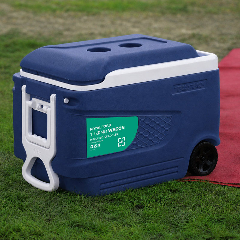 ROYALFORD Ice Cooler Box 45L Camping Picnic Container, Blue