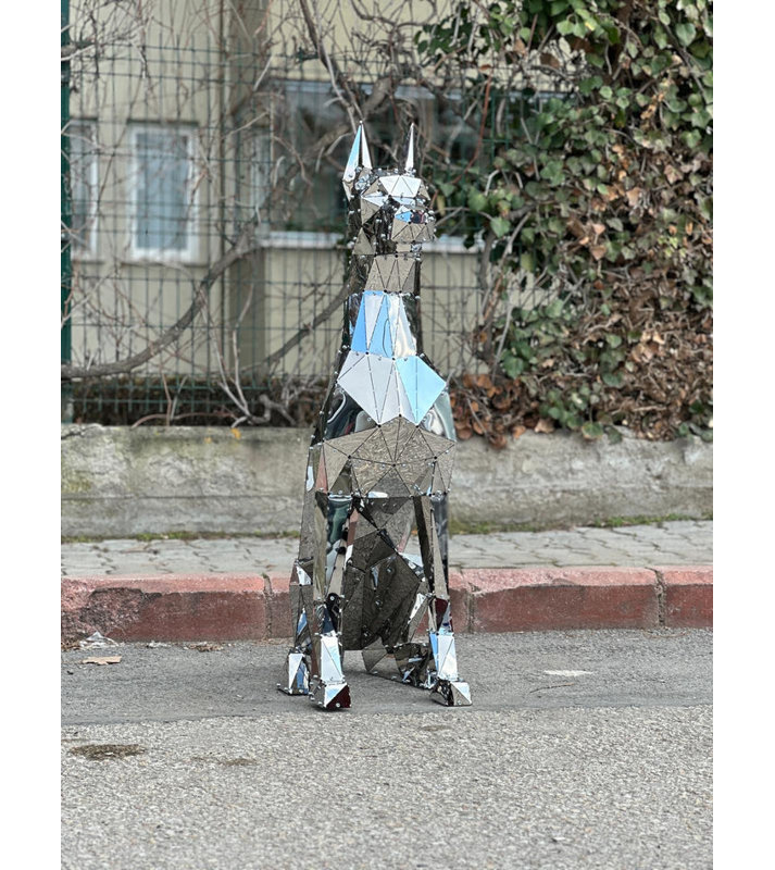 Statue de Doberman assis - XL, XL, Black