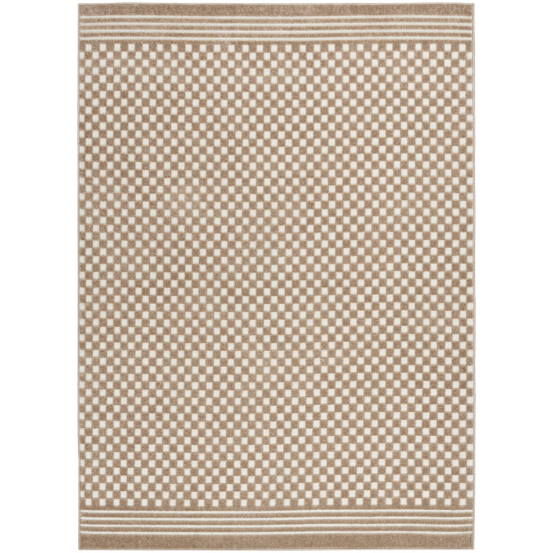 Latitude Run® Care Free 9'2" x 12' Brown Modern Indoor Rug, Rectangle 5'3" x 7'