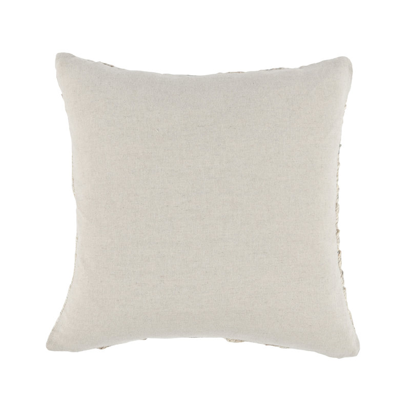 Burrows 18" Natural Jute Blend Throw Pillow, Ivory