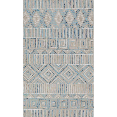 Odyssey Hand-Tufted Cut/Loop Pile Textured Geometric Wool Rug