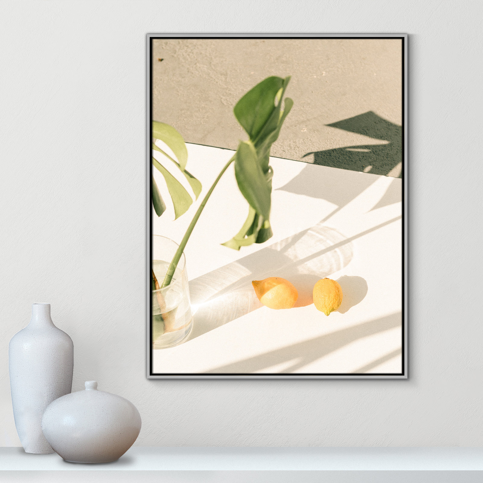 Citrus and Palms Print, 41.5'' H x 31.5'' W x 2'' D, Silver Framed