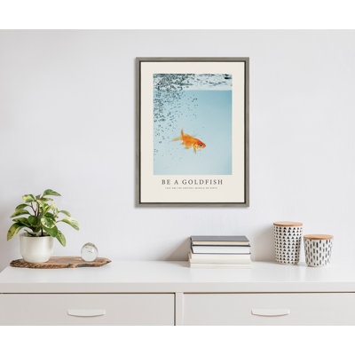 Be a Goldfish by The Creative Bunch Studio Framed Canvas Wall Art Print