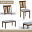 Ensemble de salle à manger en bois 6 pièces avec table rectangulaire, 4 chaises rembourrées et banc pour des réunions de famille confortables et élégantes-760617843-760617853