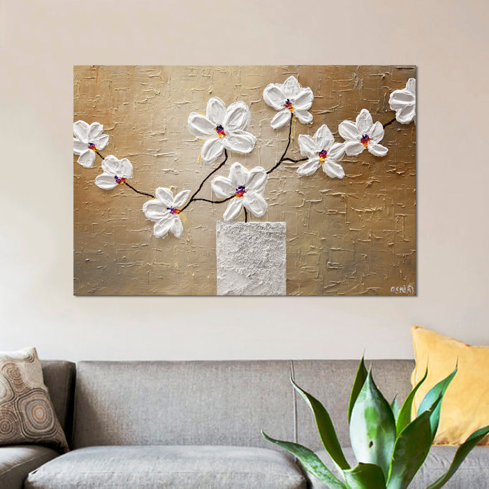«Swiger White Orchid», impression sur toile, H 26 po x l 40 po x P 1,5 po, Toile tendue