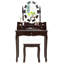 Ensemble de meuble-lavabo en bois massif avec tabouret et miroir Webrook-1962704056
