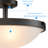 3-Light Black Ceiling Light With Frosted Glass Shade
