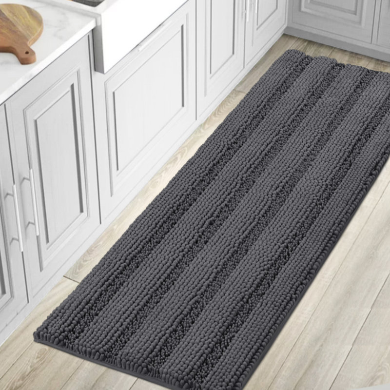 Tapis pour salle de bain Joaquin, l 20 po x L 32 po, gris