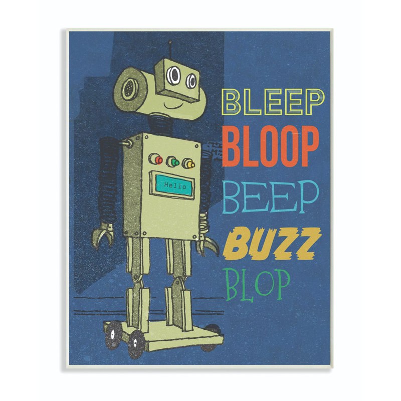 Dessin de robot Ridge Ridge Beep Bloop, Plaque murale, H 15 po x l 10 po