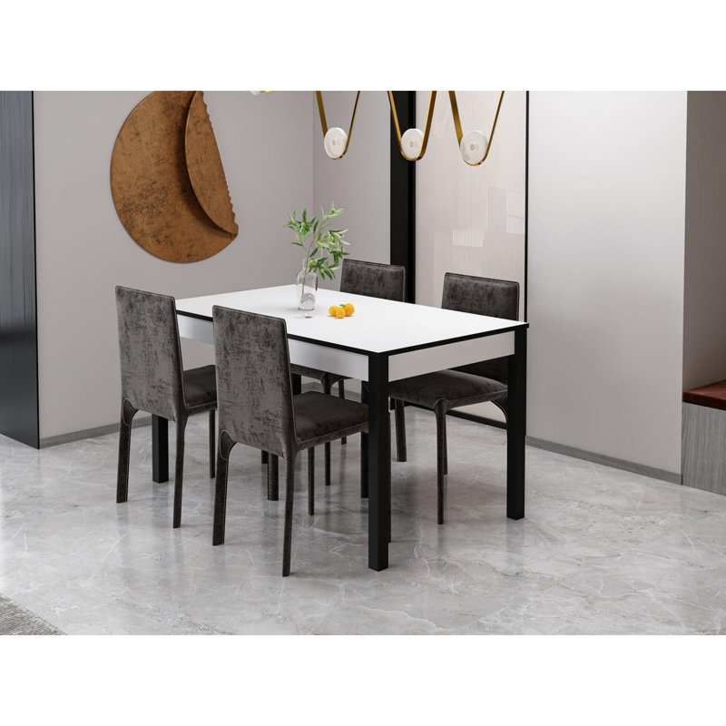Ferro Beech Dining Table, White