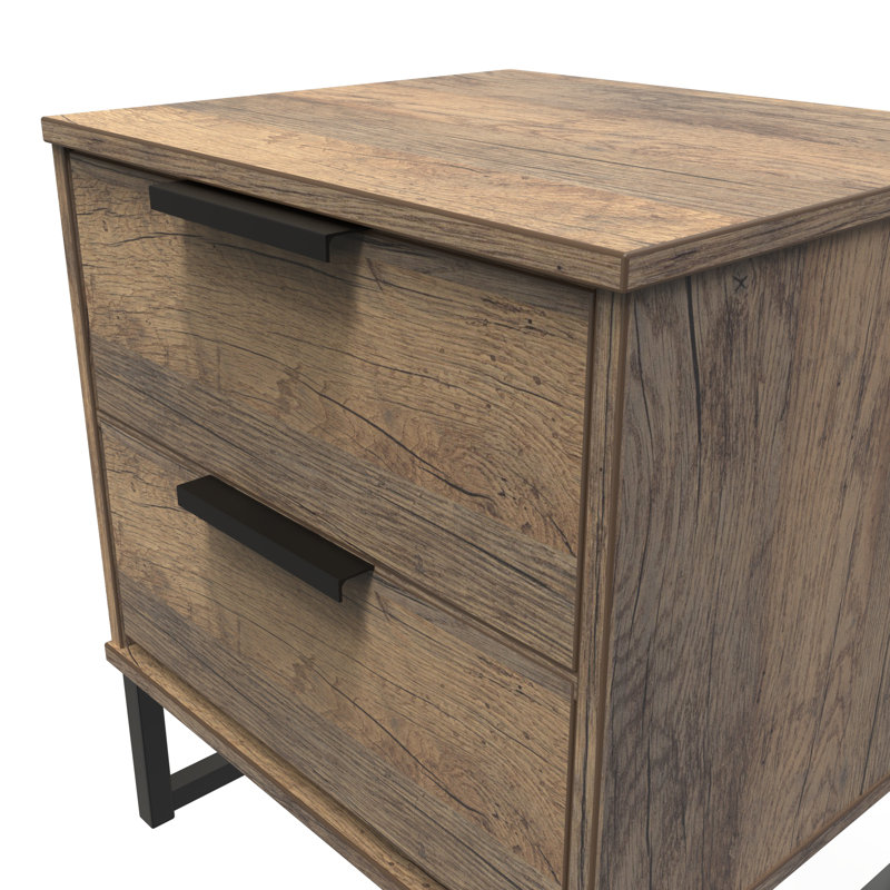 Fully Assembled Abdulhaq 2 Drawer Bedside Table