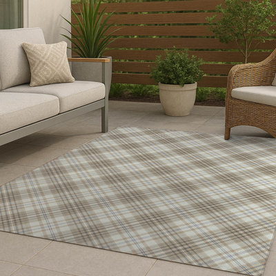 Chinny Tartan Non-Slip Outdoor Rug