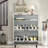 Gracie Oaks Freestanding Narrow Shoe Rack Cabinet With Open Storage And Two Flip Drawers
