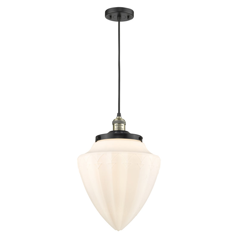 Luminaire suspendu simple à 1 lumière, Laiton antique noir