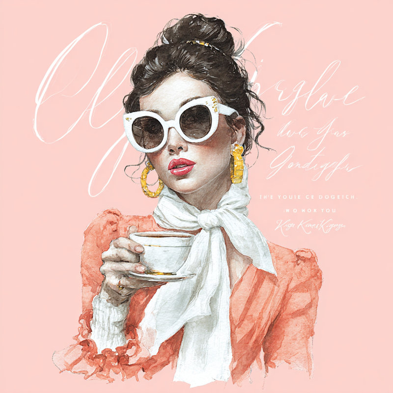 «Pink Cafe Chic», art mural sur toile tendue