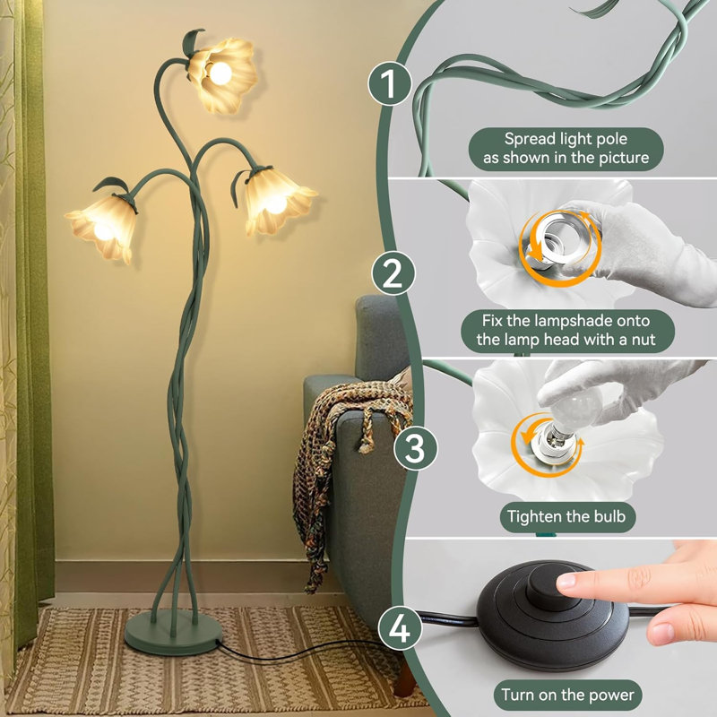 Three-Headed Flower-Shaped Floor Lamp