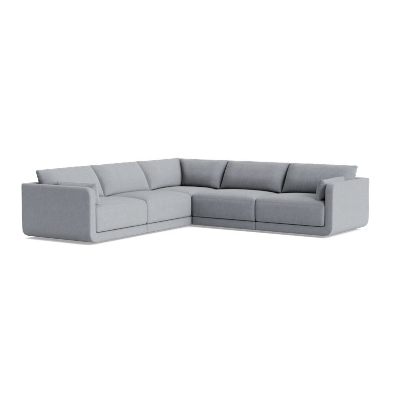 Eva Modular Sectional, Performance Weave - Zinc