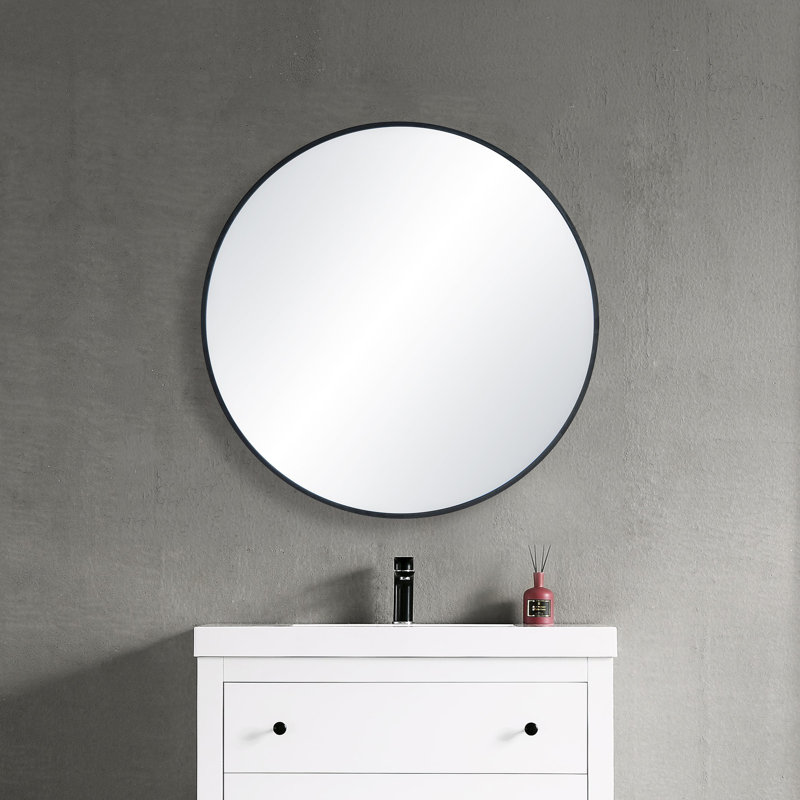 Miroir mural incassable Premium Premium, Noir mat, 36 po x 36 po