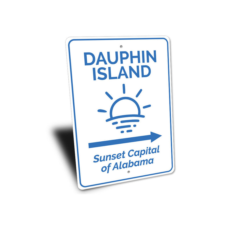 Plaque en aluminium Dauphin Island, H 14 po x l 10 po x P 0,04 po