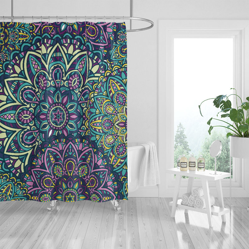 Rideau de douche simple à motif floral, H 72 po x l 70 po