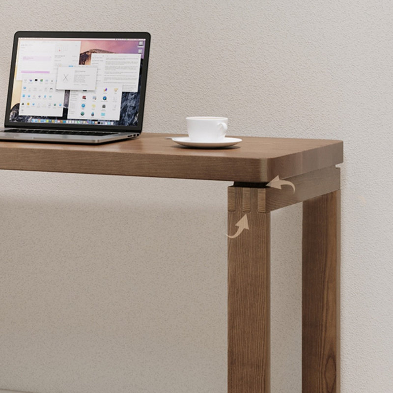 Bureau rectangulaire brun en bois massif, H 70,87 po x l 62,99 po x P 21,65 po
