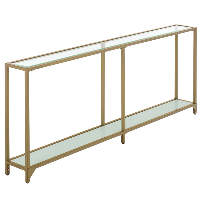 Charlie-Adam 56" Console Table, Gold, Clear, 29" H x 72" W x 8" D