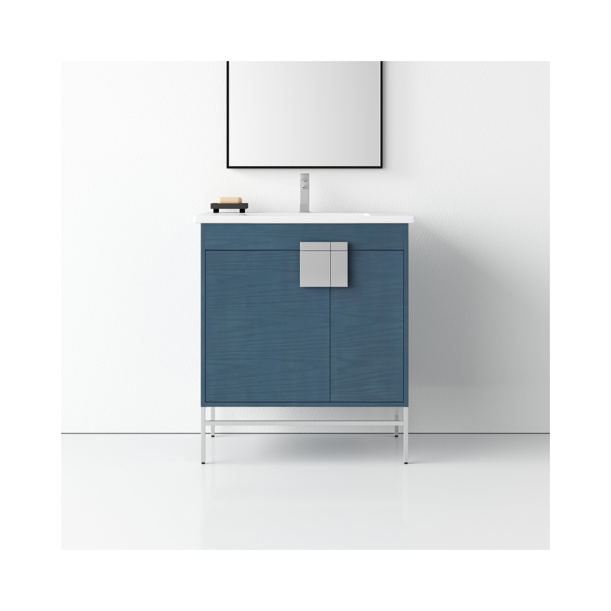 Maisie 30'' Single Bathroom Vanity, French Blue, Polished Chrome