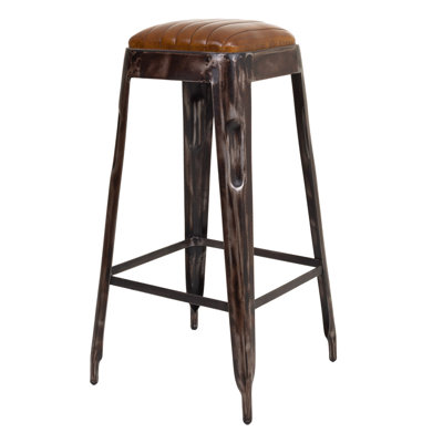 Lubbock Upholstered Counter Stool with Metal Frame