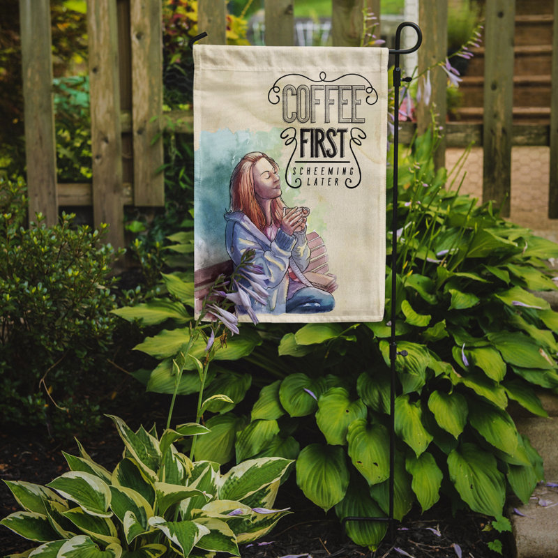 Coffee Double Sided 15'' H x 11'' W Polyester Garden Flag