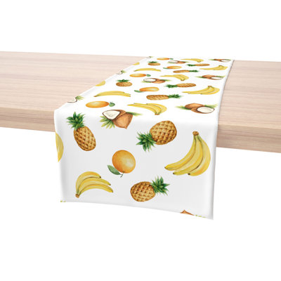 Table Runner, 100% Cotton, Bananas, Pineapples & Oranges