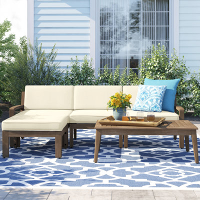 Tandon Acacia 3 - Person Patio Conversation Set with Cushions