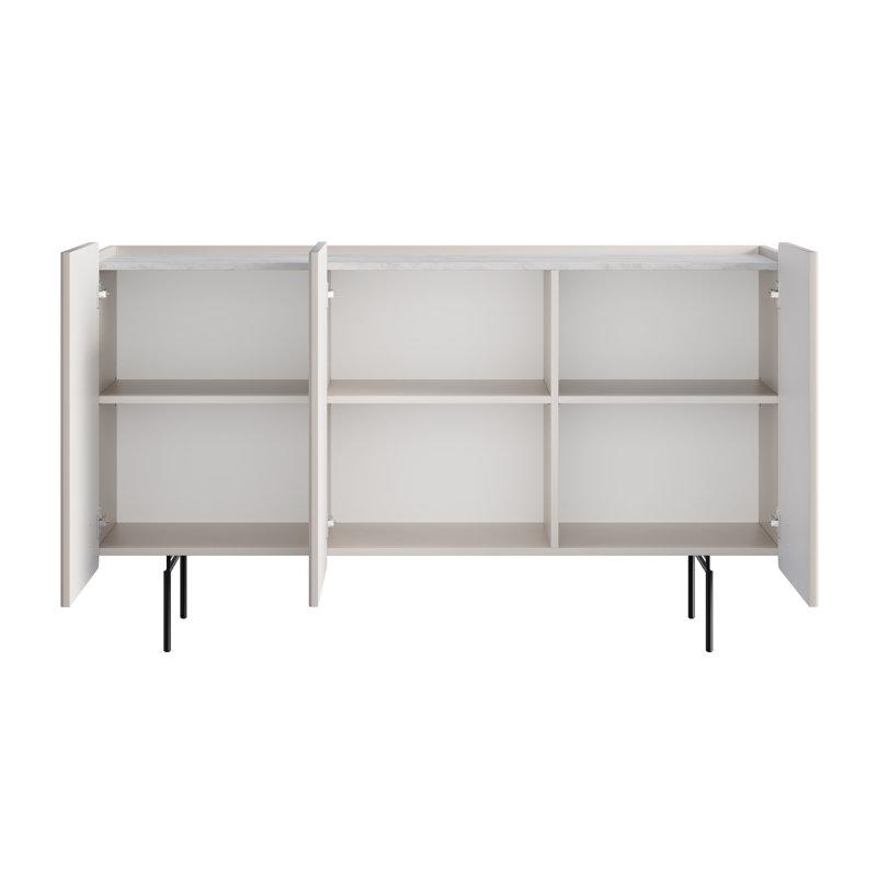Overkamp 150cm Sideboard, Cashmere/Crema bianca/Black