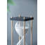 Hour Glass In Stand  Set of 2  4" x 4" x 9"  Black/Gold/White
