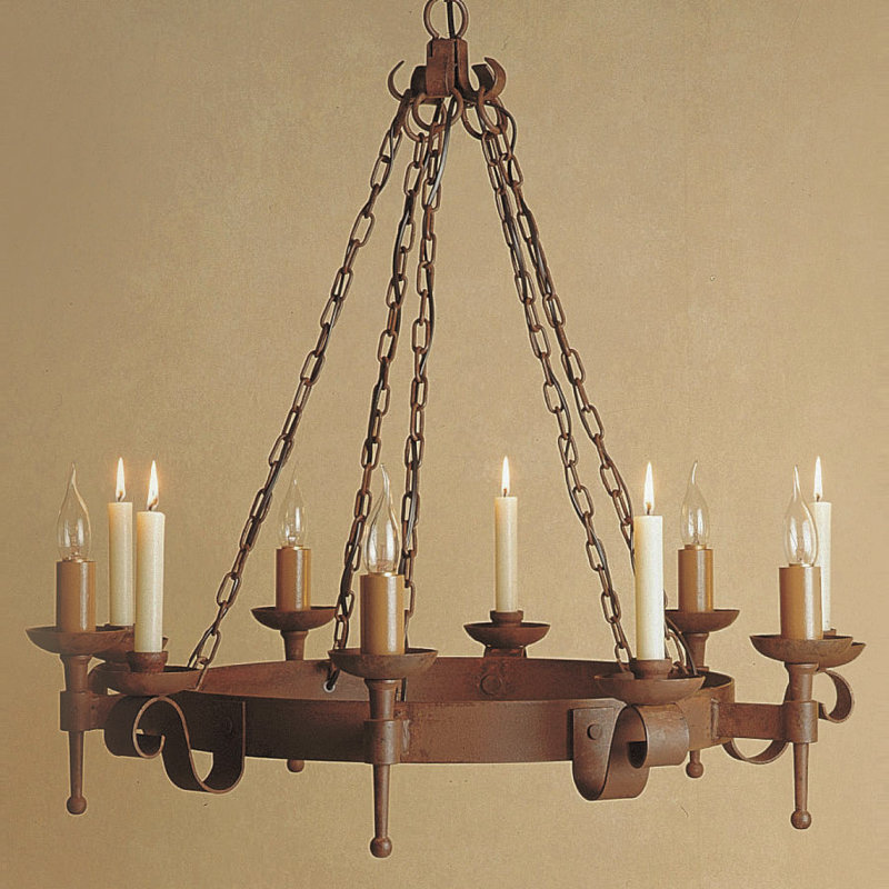 Grandfield 5 - Light Waggon Wheel Chandelier