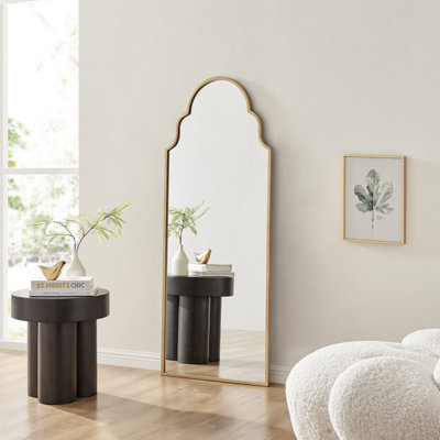 Azlaan Moroccan Arch Metal Frame Hallway Mirror - Full Length Living Room Mirror