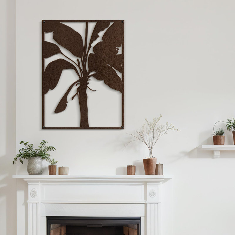 Décoration murale décorative murale en métal, H 30 po x l 22,39 po x P 0,05 po, Brun