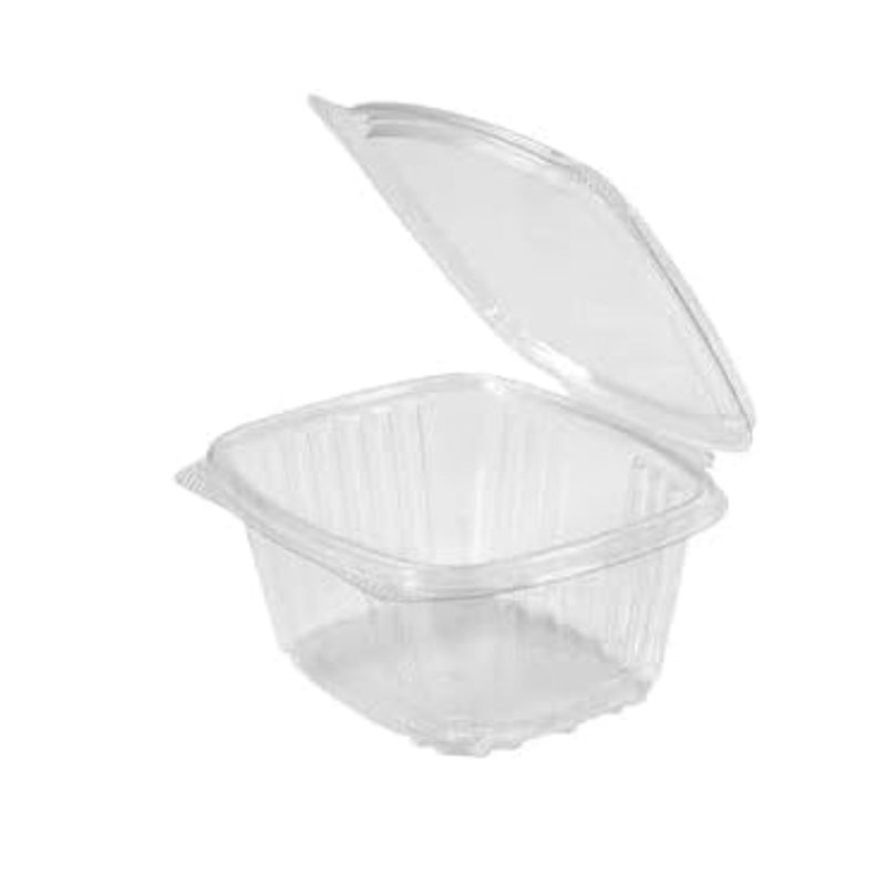 Contenant de charcuterie transparent à charnière 16 oz EcoQuality - pour salades, fruits, desserts et préparation de repas